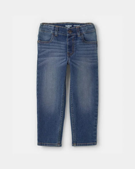 Neutral Dark Wash Straight-Leg Jeans