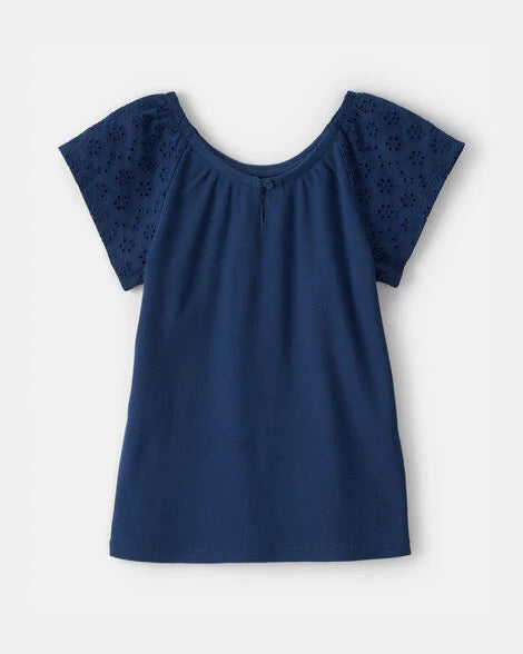 Eyelet Top - Blue