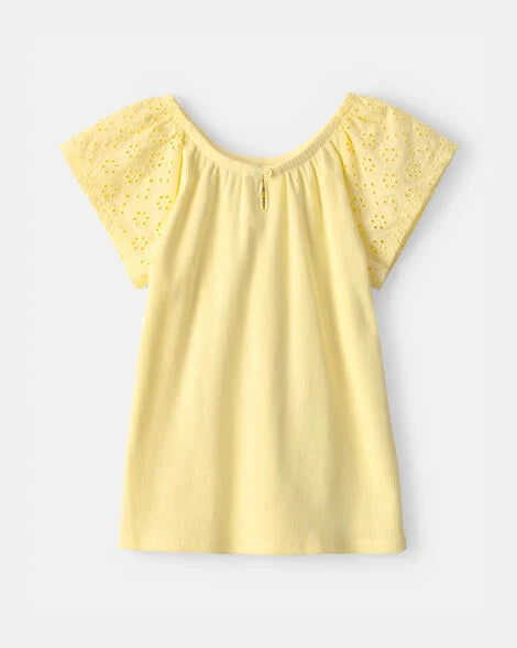 Eyelet Top - Yellow