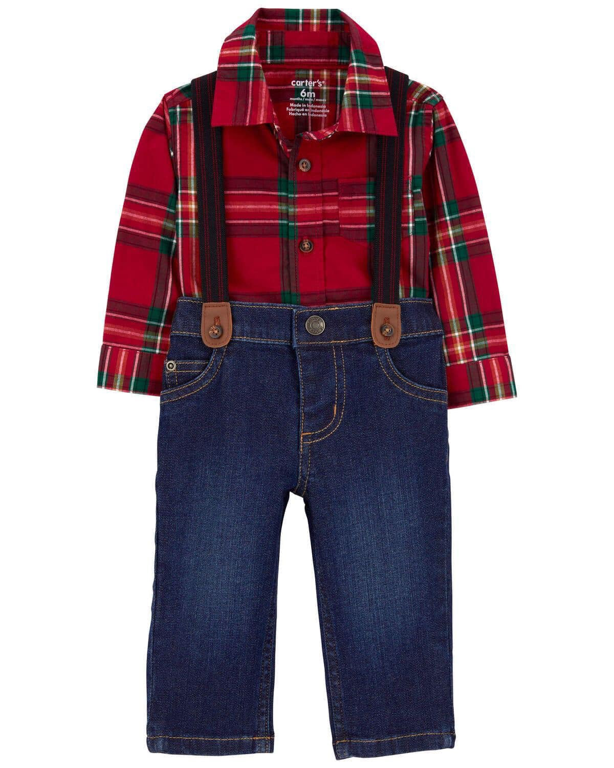 Traje de Pantalón y Camisa a Cuadros.