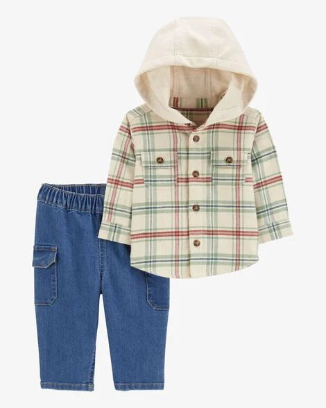 Traje de Camisa Franela y Jeans