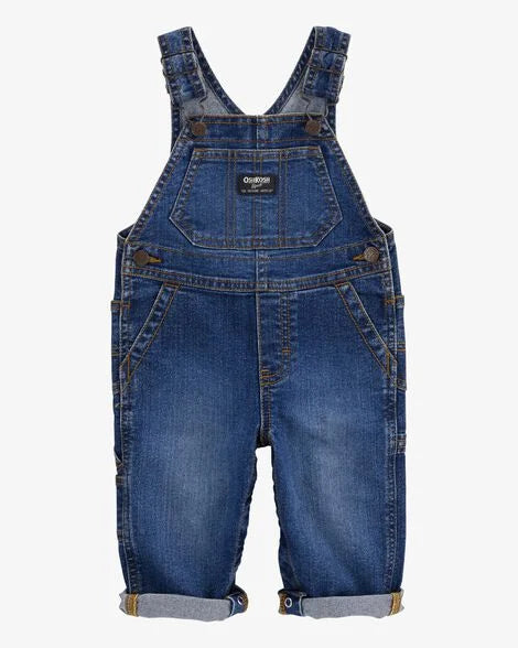 Baby Stretch Denim Overalls - Dark Wash
