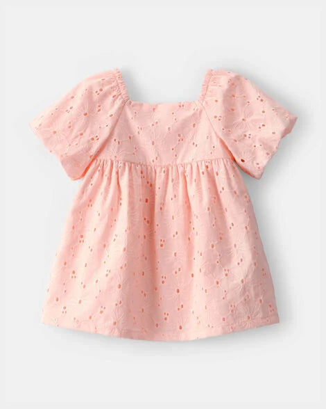 Vestido Eyelet Coral