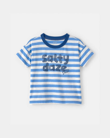 T-Shirt - Blue/Ivory