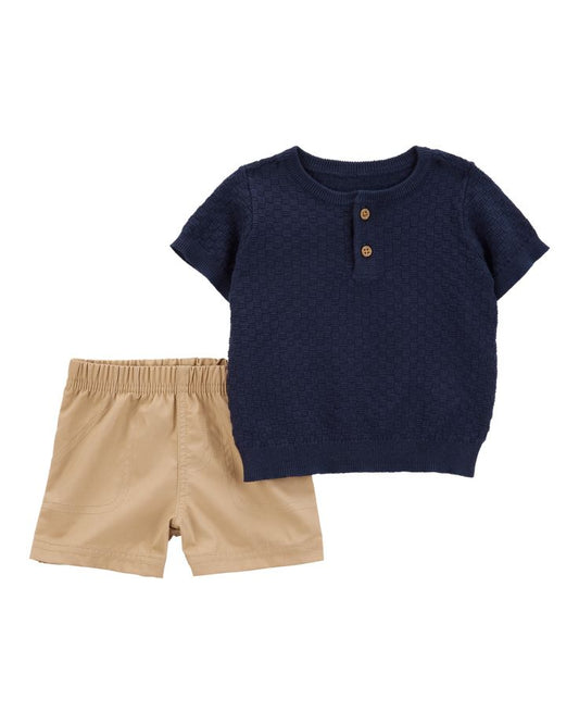 Set de Short y Camisa en Lana