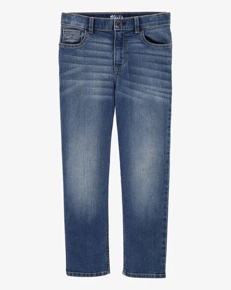 Medium Blue Wash Straight-Leg Jeans