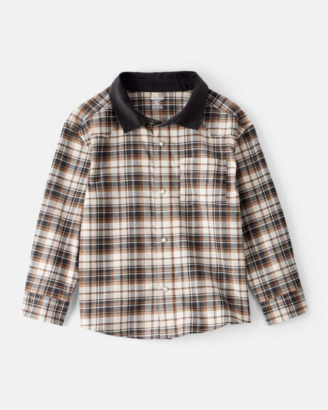 Camisa Cuadros Cuello Corduroy