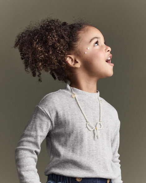 Girl Mock Neck - Grey