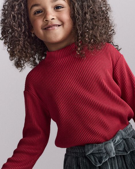 Girl Mock Neck - Red