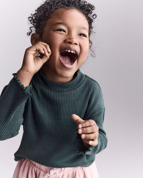 Girl Mock Neck - Green