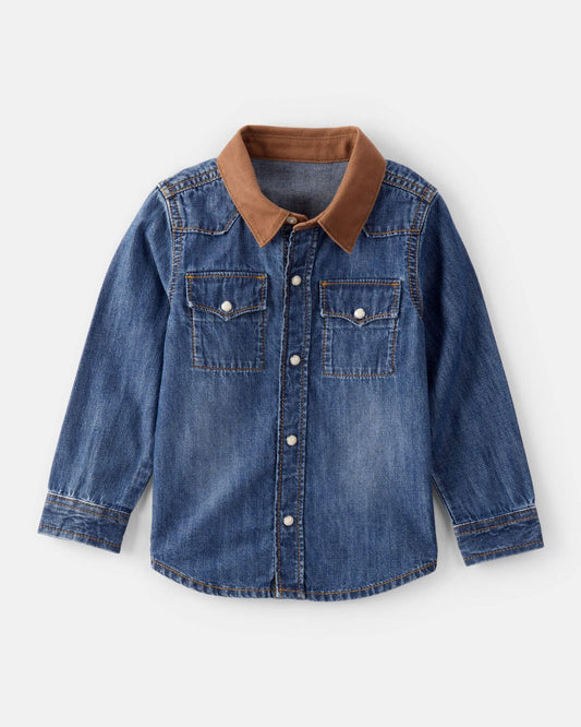 Camisa Lona con Corduroy