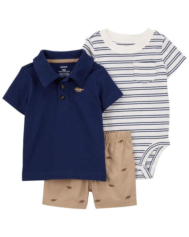 Traje de Short, 3 Piezas